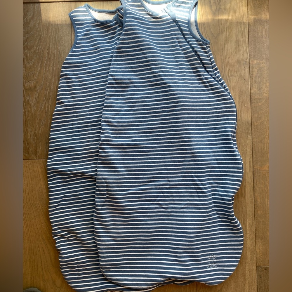 Woolino sleep bag. 18-36 months. Blue stripped. Bundle of 2